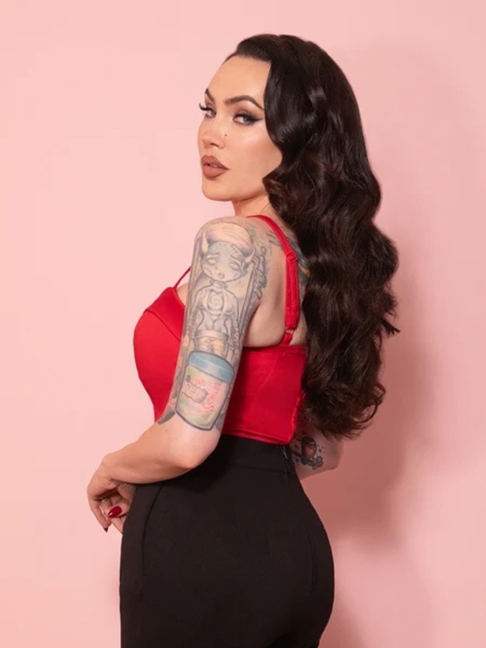 Micheline Pitt Vixen - Maneater Top in Red SMALL
